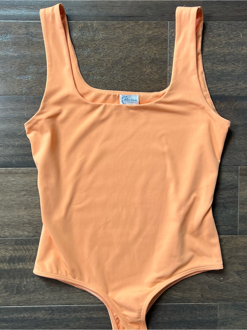 Francesca’s Peach Square Neck One-Piece Bodysuit